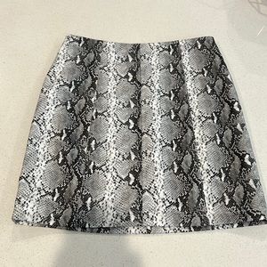 Snakeskin mini skirt